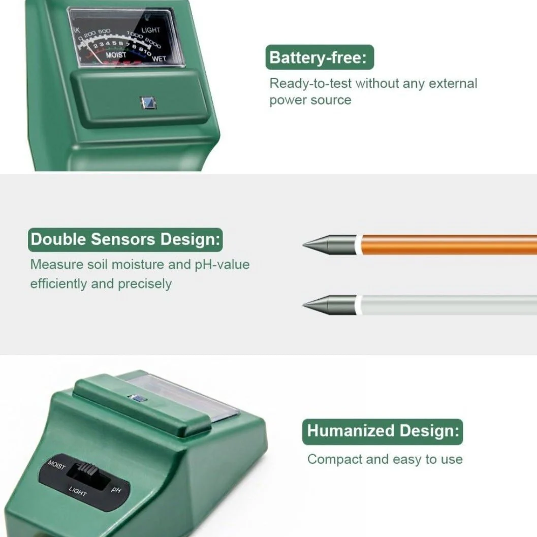3-in-1 Soil pH, Moisture, Light Tester - Image 3